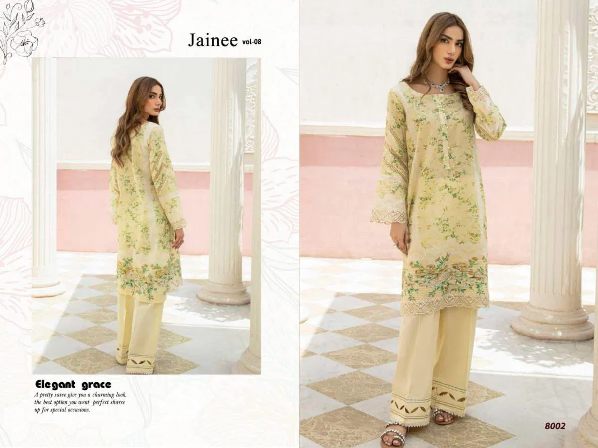 8002 Jainee Vol 8 By Agha Noor Lawn Cotton Pakistani Readymade Suit Wholesale Online
